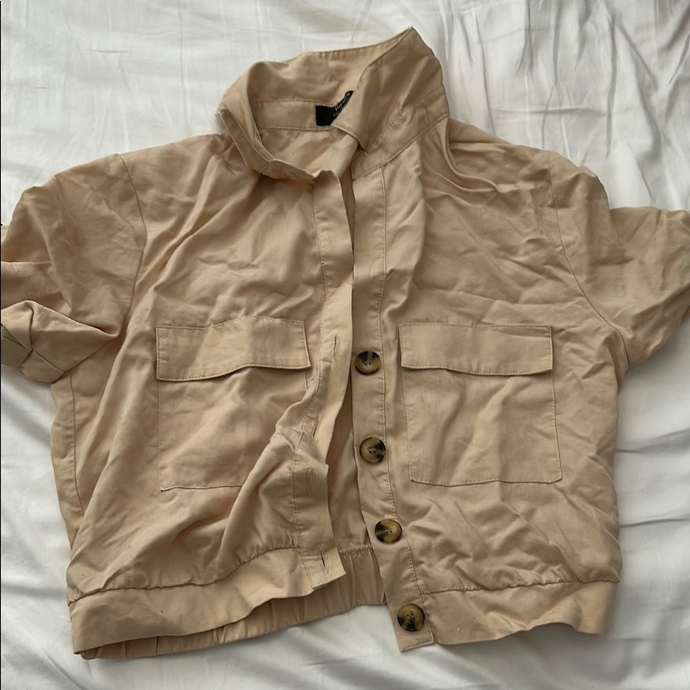 Tan Button-Up Women's Jacket